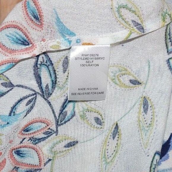 Daniel Rainn Blouse Womens Large Paisley Floral Rayon Loose Fit Blouse - Picture 4 of 8